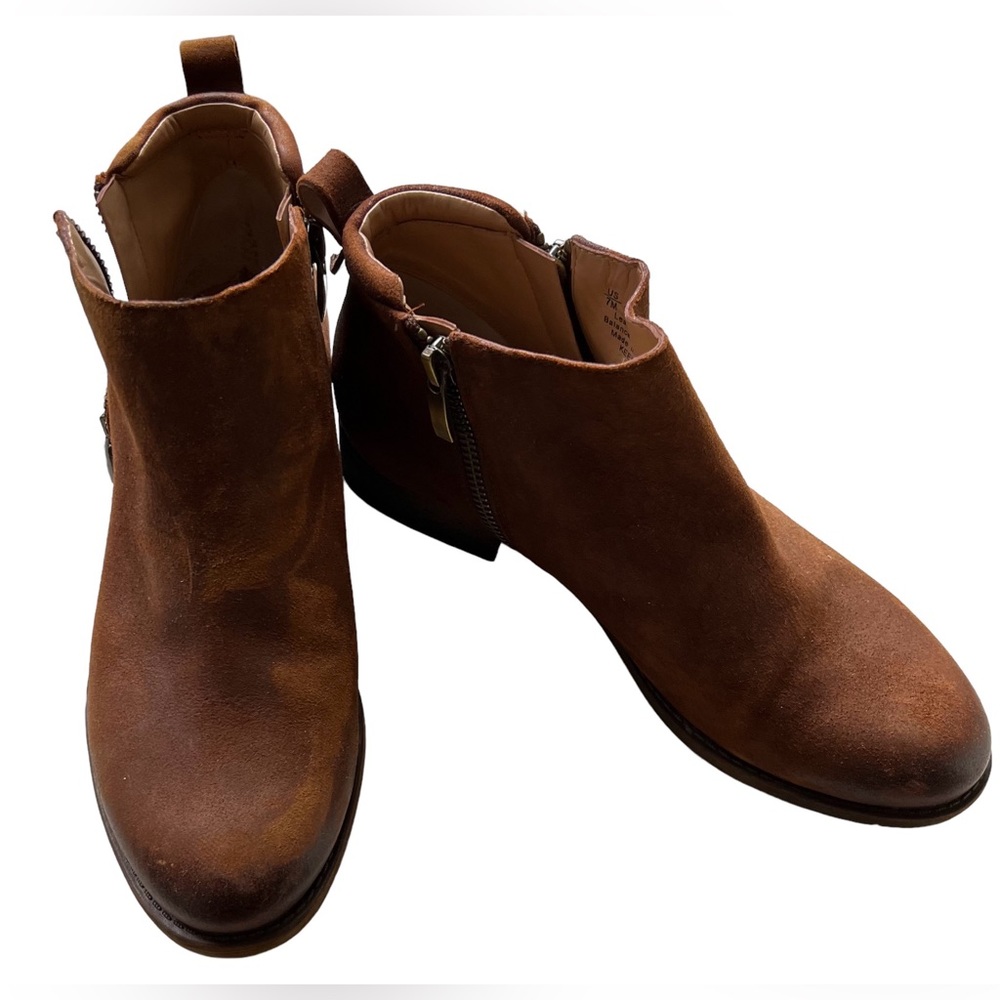🌸FRANCO SARTO Keegan Brown Leather Casual Ankle Booties Women’s Size 7🌸